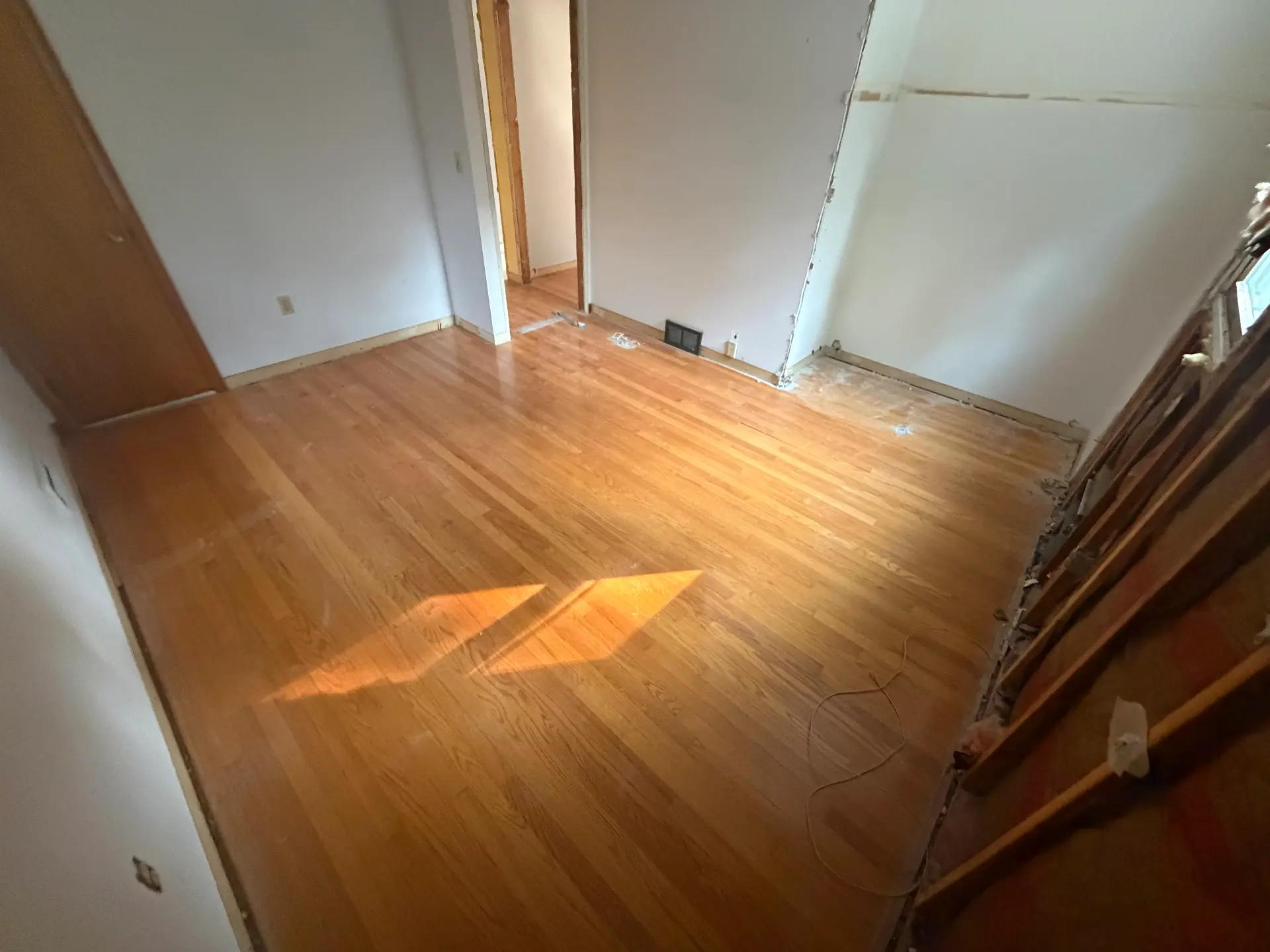 Flooring removal Before, 1600 sq ft light demolition in Oxford CT