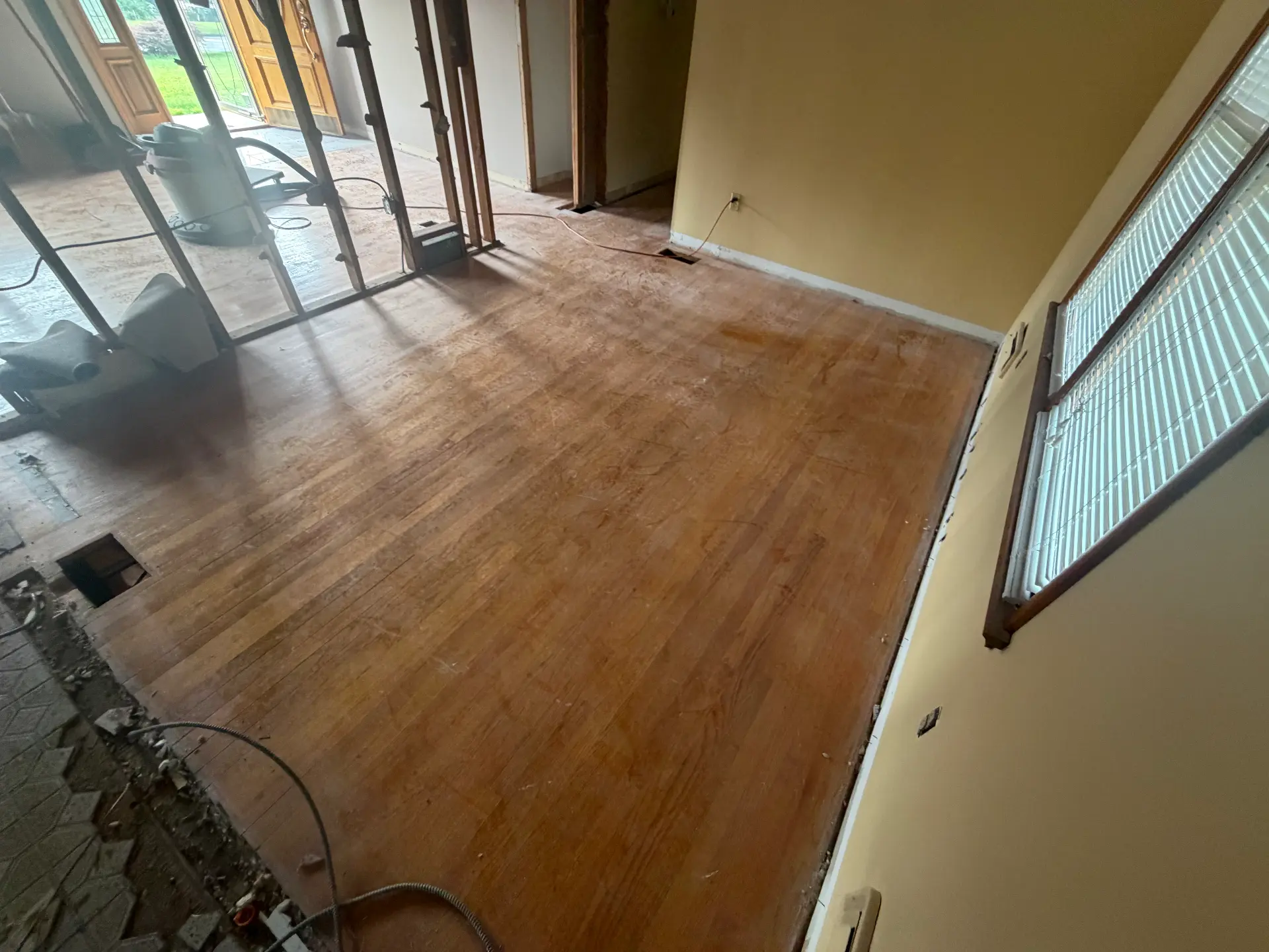 Flooring removal Before, 1600 sq ft light demolition in Oxford CT